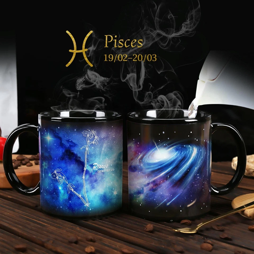 Tasse à café magique cadeaux d'anniversaire de poissons Zodiac Astrologie Con... - Photo 3/4