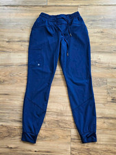 Barco One Women's Medical Scrub Pants Size S Blue Jogger Solid Polyester Spandex