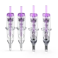 Wormhole Tattoo Cartridge Needles, 20pcs Mixed Sizes 3RL 5RL 5RM 20PCS, Clear 