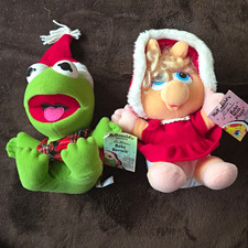 McDonald's Muppets Baby Kermit Baby Miss Piggy Plush Doll Set 1988.