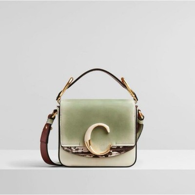 Chloé C Mini Bag Green Gradient Leather Shoulder Bag Women s Designer