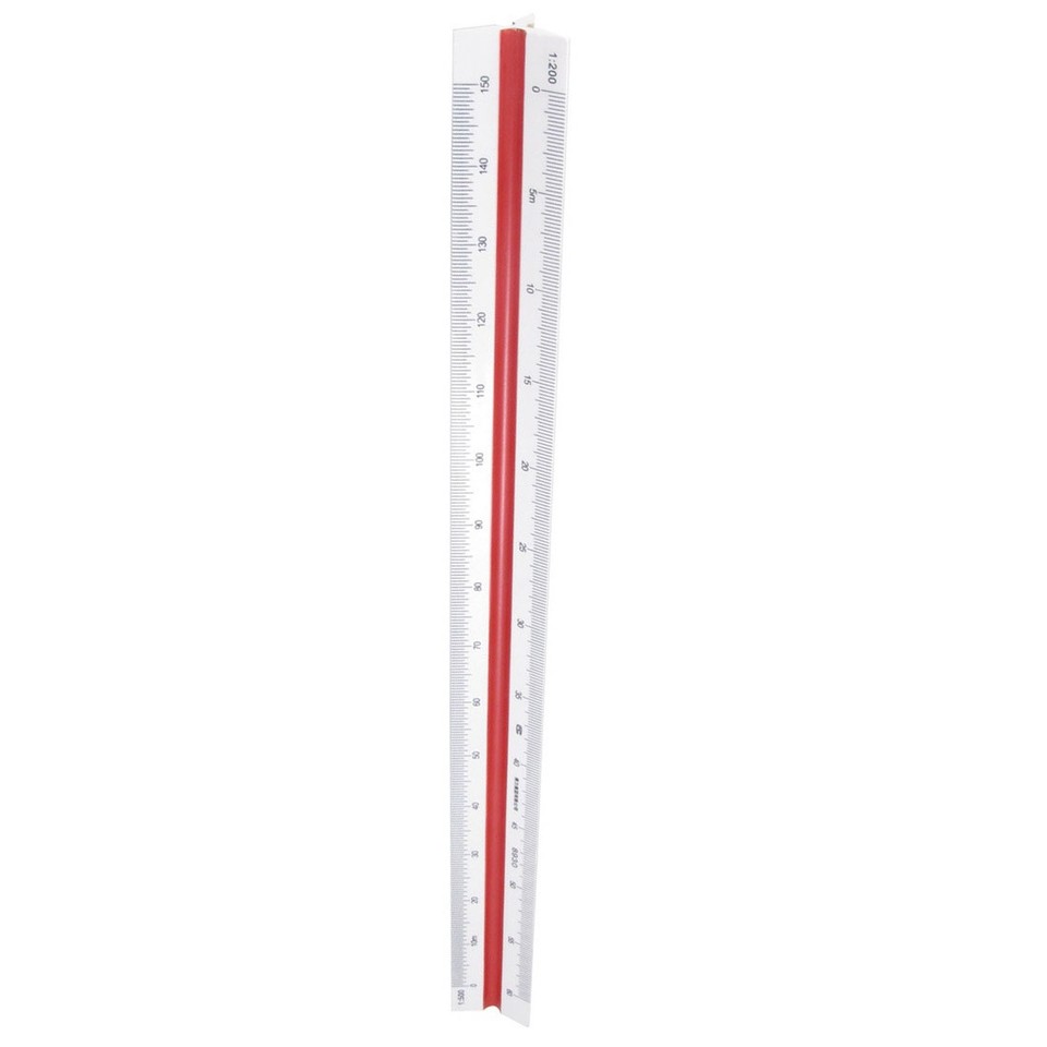 Plastic Red Yellow Green Triangular Scale Ruler 1:100 1:200 1:250 1:300 ...