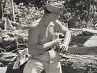 LOT OF 4 VTG WW2 SEMI NUDE HANDSOME SHIRTLESS MARINE LOGGING PHOTOS GAY MEN INT