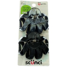 3 Pack Scunci No Slip Grip All Day Hold No Slip Grip Jaw Clips, Black  Dark ...