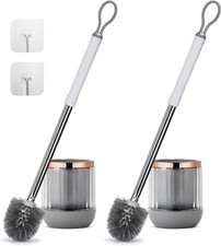 Toilet Bowl Brush and Holder 2 Pack Long Handle Toilet Brush for Bathroom with S