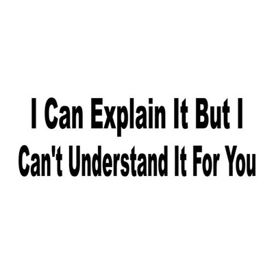 I Can Explain It But I Can't Understand For You Funny Decal Sticker Black Vinyl