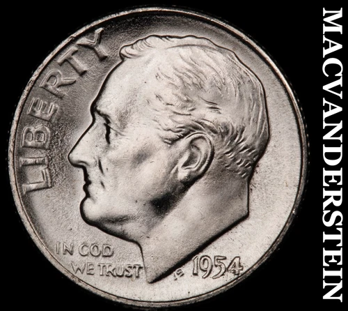 1954-S Silver Roosevelt Dime - Choice Gem Brilliant Unc  Lustrous  #G7773