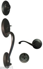 Oil Rubbed Bronze Entry Front Door Handleset For Entrance Keyed