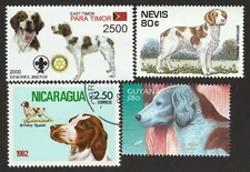 BRITTANY SPANIEL ** Int'l Dog Postage Stamp Art Collection ** Great Gift Idea **