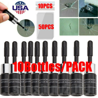 10 Pack Auto Glass Nano Repair Fluid Car Windshield Resin Crack Tool Kit Crack