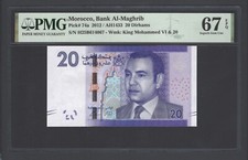 Morocco 20 Dirhams 2012/AH1433 P74a Uncirculated Grade 67