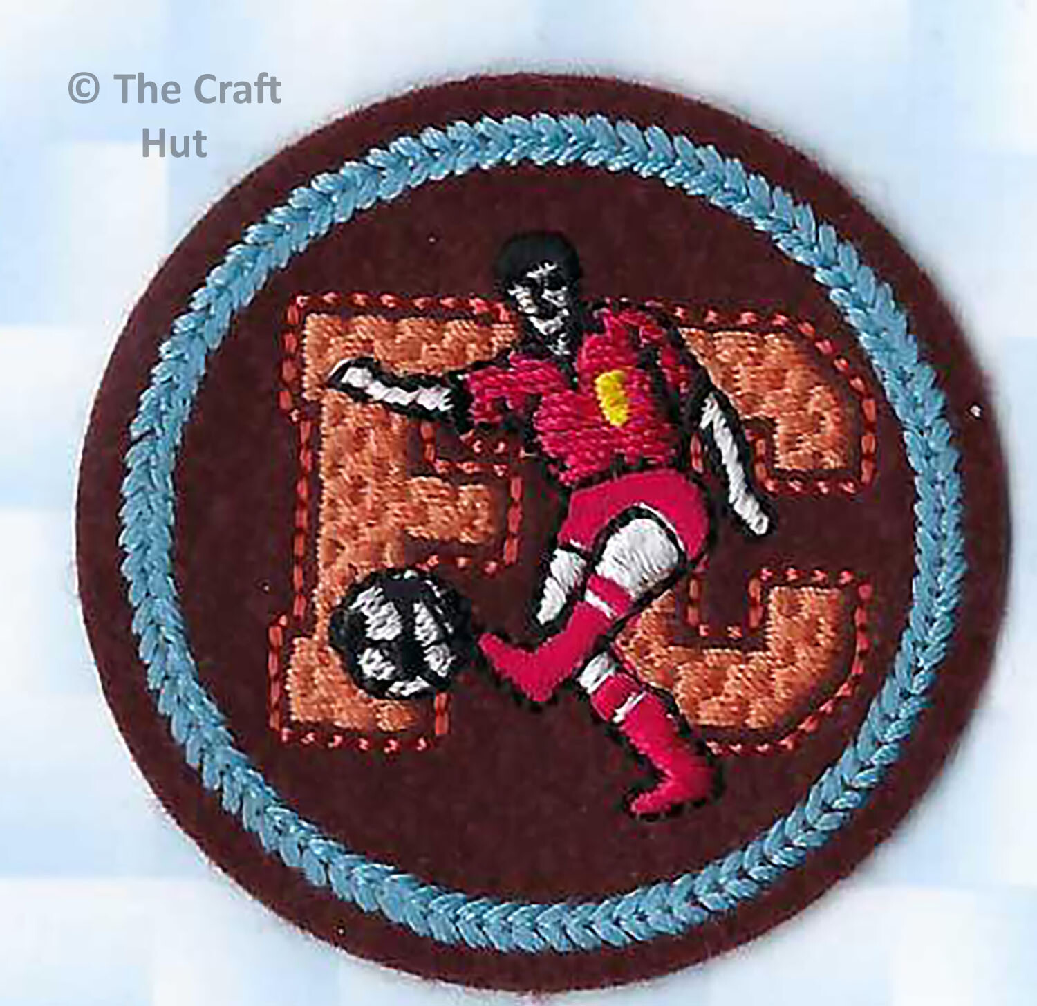 Sewing Iron or Sew On Round Motif Craft Factory Patch Football Player Badge New