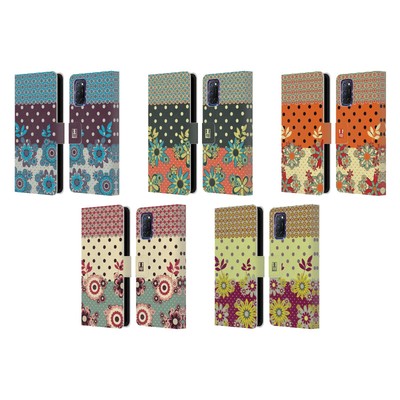 HEAD CASE DESIGNS FLORAL DOTS LEATHER BOOK WALLET CASE COVER FOR OPPO PHONES