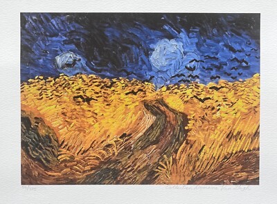Vincent Van Gogh WHEAT FIELD CROWS Estate Signed Limited Edition Giclee 12''x16''