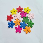 Mixed Flower Wooden Decorative Buttons, 2-hole Flatback, Crafts,Sewing UK Seller