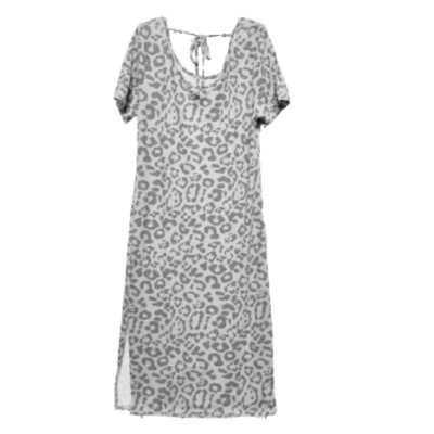 Carole Christian Womens Leopard Gray Short Sleeve Dress