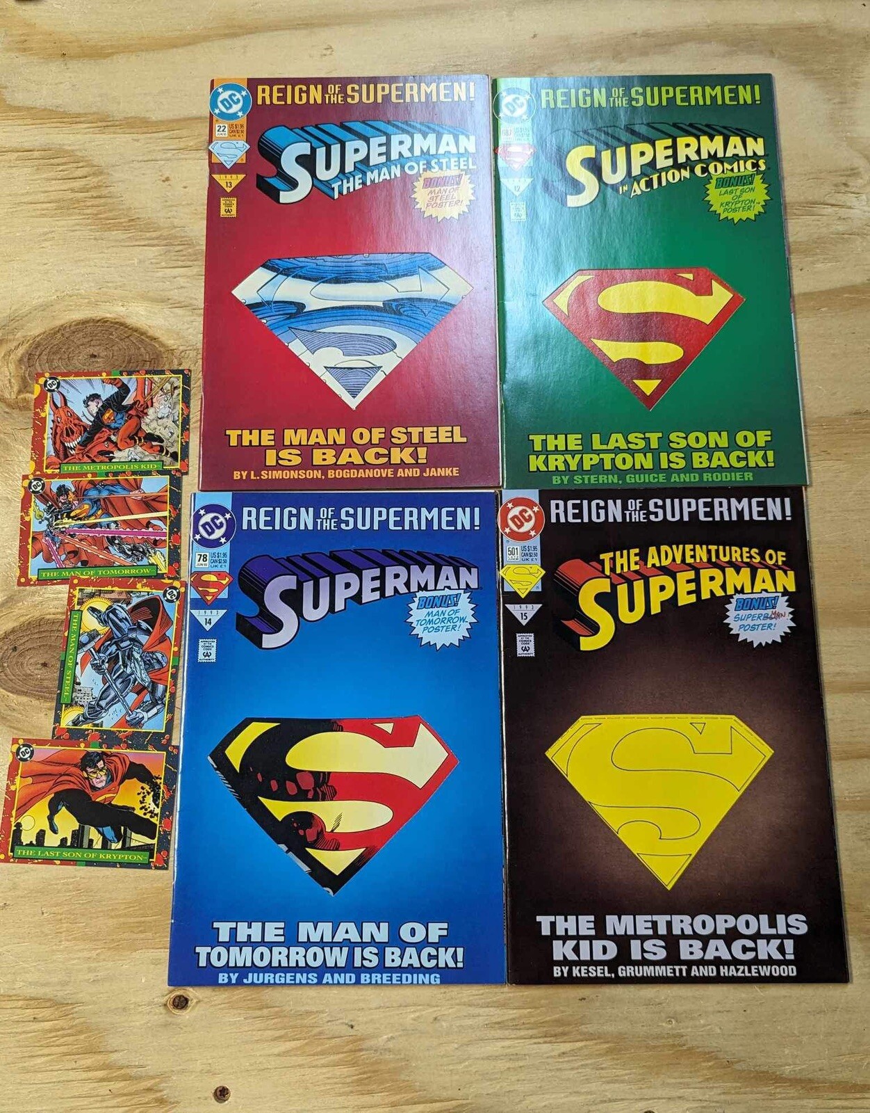 Reign Of The Superman 78, 22, 687, 501 DieCut 1993 4 DC Comics & 4