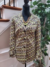 Rqt Women's Multicolor Cotton Long Sleeve Single Breasted Blazer Size Medium
