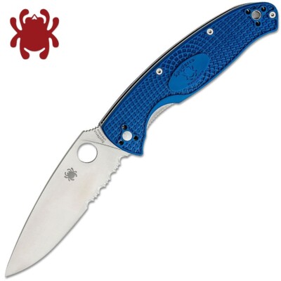 Spyderco Resilience Lightweight S35VN Satin Combo Blade Blue FRN Handle C142PSBL