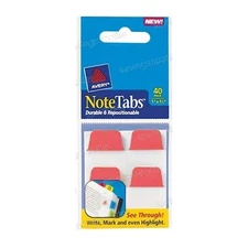 Avery 1 x 1.5 Mini Note Tabs Index Ultra Notetabs Neon Red 40Pk