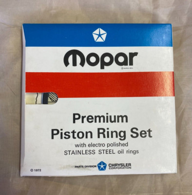 Mopar Genuine NOS Premium Piston Ring Set 3780007 Chrysler Stainless Steel Rings
