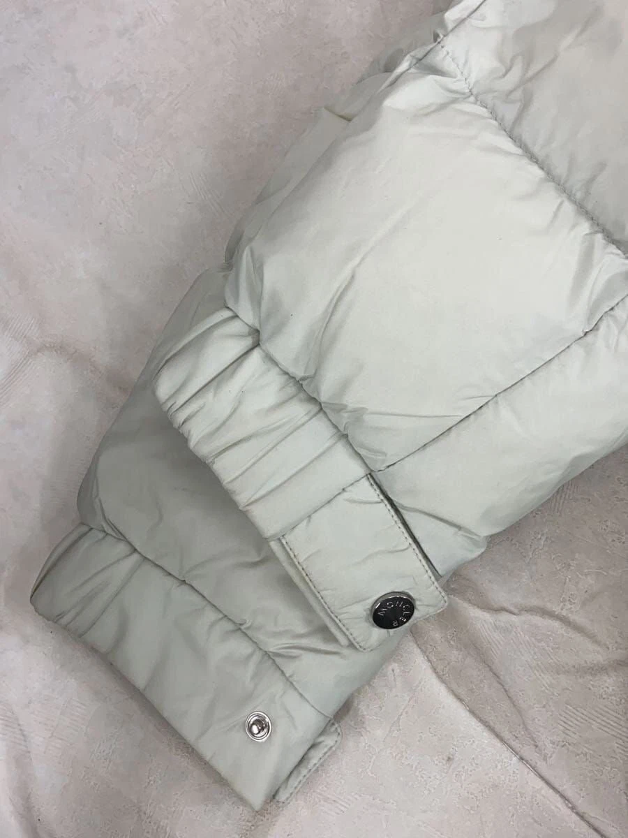 Piumino MONCLER KERNCI 1 nylon bianco H20911A00244 cappuccio collo macchia