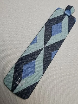 DUNHILL LONDON Bookmark Stone Blue Engine Turn Cadogan Leather (BNWT) Made Italy