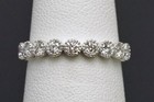 SPARK CREATIONS 18K White Gold Bezel Set 1/2ctw Diamond Band Ring 3.2mm — photo 1