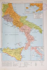 MAPPA STORICA SUD ANTICA ITALIA SICILIA SANNIO LAZIO ROMA LUCANIA 