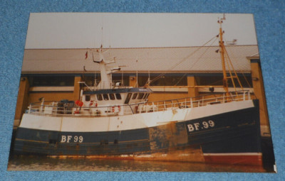 Vintage Scottish Fishing Boat Photo Banff Trawler Vessel BF99 ''Solitaire''