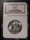 1947-D Walking Liberty Half Dollar NGC MS66 (3025)