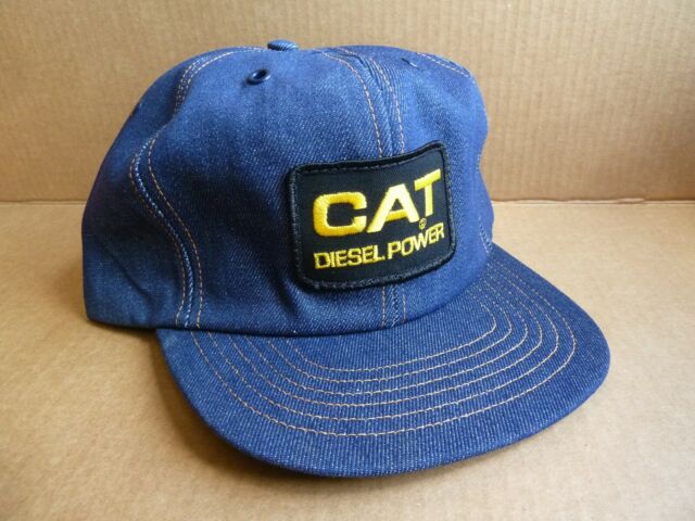 NOS Vintage CAT DIESEL POWER Patch DENIM Snapback HAT Cap 1980s TONKIN