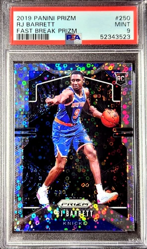 2019-20 Panini Prizm RJ Barrett #250 Silver Fast Break Disco Rookie SP PSA 9 RC