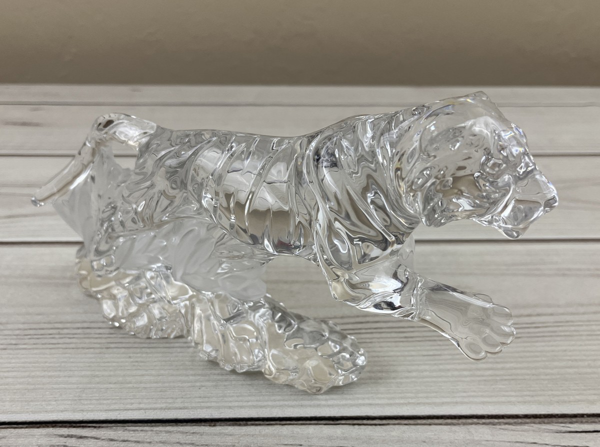 Vintage Lenox Fine Crystal Leaping Tiger Figurine Germany Vintage Lenox Fine Crystal Leaping Tiger Figurine Germany