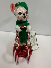Annalee 2008 6  sledding mouse 601508B retired Christmas open mouth