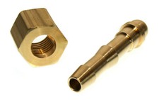 Tülle 6mm + Mutter 1/4 für Druckminderer Schutzgas Sauerstoff Argon Sticksoff