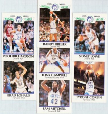1989-90 Minnesota Timberwolves Burger King Inaugural Set Sid LOWE R. BREUER A00L