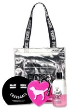 Victoria's Secret Pink Bling Tote  Coconut Oil Body Wash  Sponge  CM Gift Set