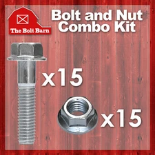 (15) M10-1.25x40 Class 10.9 JIS Hex Flange Bolts & (15) M10-1.25 Flange Nuts