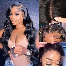 Long Body Wave 5x4.5 Silk Top Full Lace Human Hair Wig Pre Plucked 180 Density