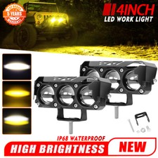 Pair 120w Led Cube Work Light Bar Yellow White Driving Fog Spot Pods Offroad 4