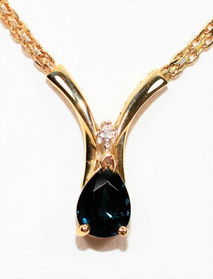 GIA 认证天然尖晶石和钻石项链 14K 纯金 2.06tcw 声明 — 第 3/4 张图片