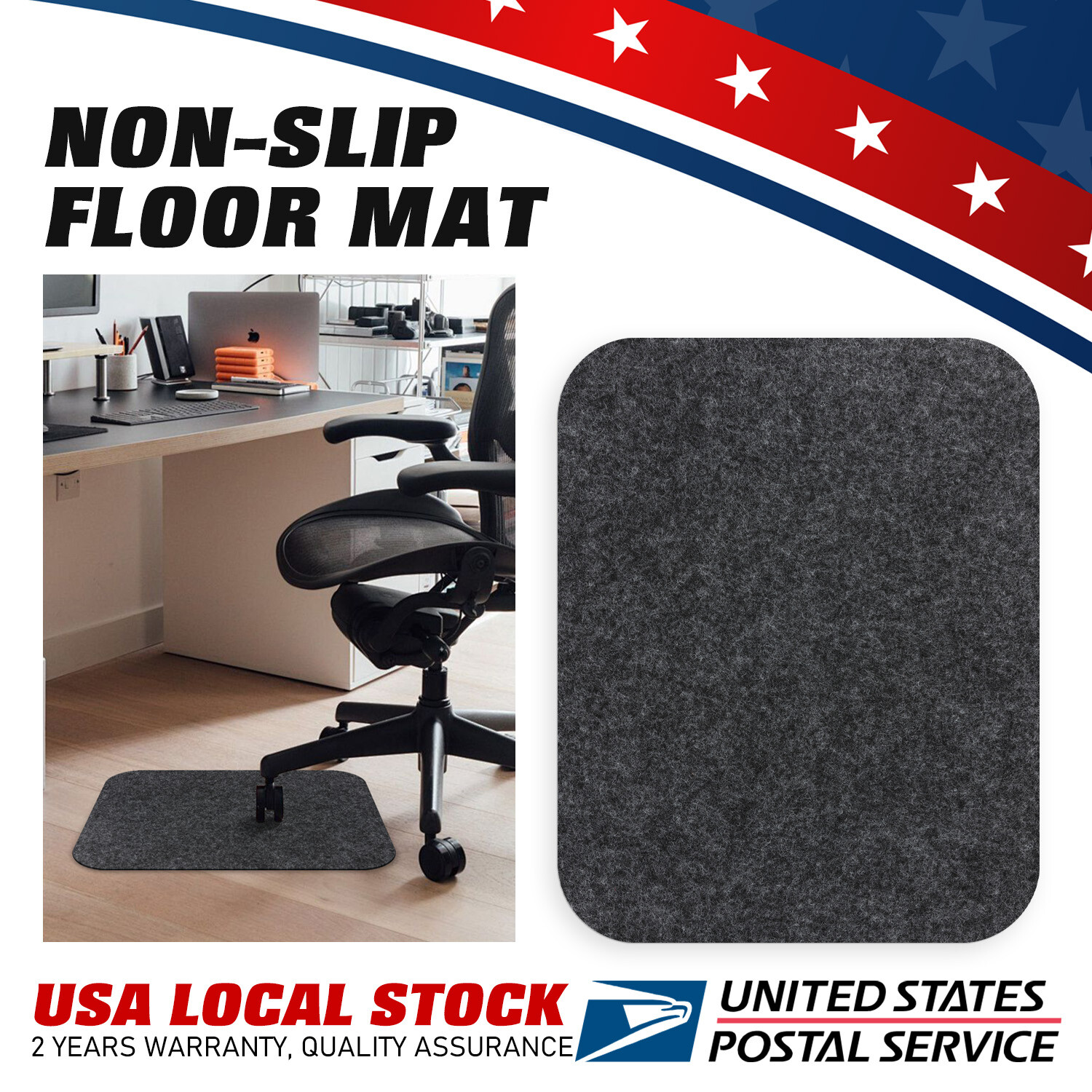 79x26 Gray Desk Chair Mat for Hardwood Tile Floors - Protects Floor from Gaming Office Chairs  