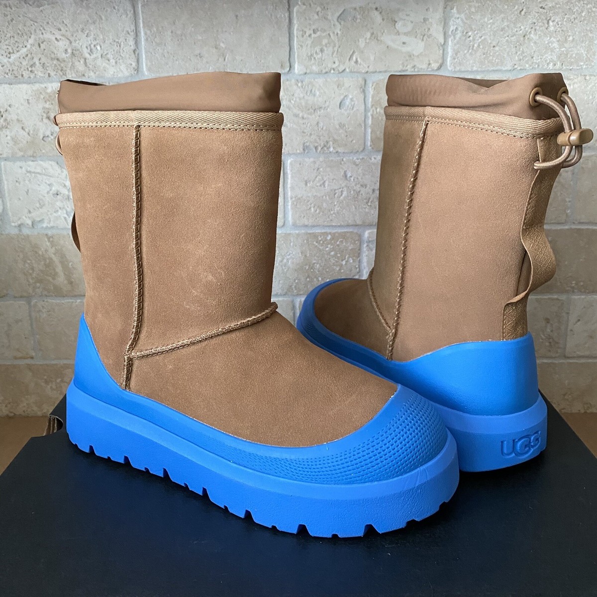 UGG Classic Short Weather Hybrid Suede Chestnut Blue Boot Size Men