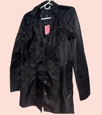 NEW Pretty Little Thing Black Nylon Oversized Blazer Dress Size 6