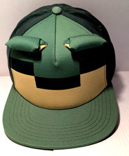 MINECRAFT Creeper Face Green Ball Cap Adjustable SnapBack Hat Adult/Teens NEW