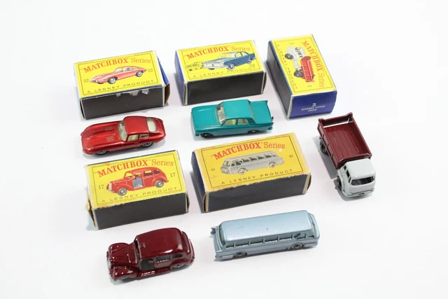 16 Lesney Matchbox Series Diecast 33 Ford Zephyr 32 Jaguar E-Type D Series x 5