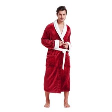 FashGudim Mens Robe Plush Robes for Men Warm Soft Fleece Bathrobe Calf Length...