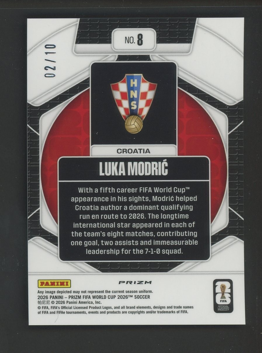 2026 Panini Gold Prizm Preferred World Cup Soccer Trophy Hunting Luka Modric /10 view 2