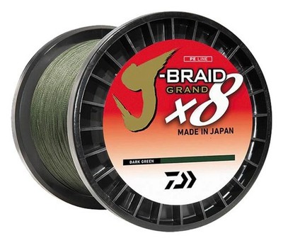 Daiwa J-Braid 8-Strand Woven Round Braid Line 20 Lb 330 Yards Dark Green